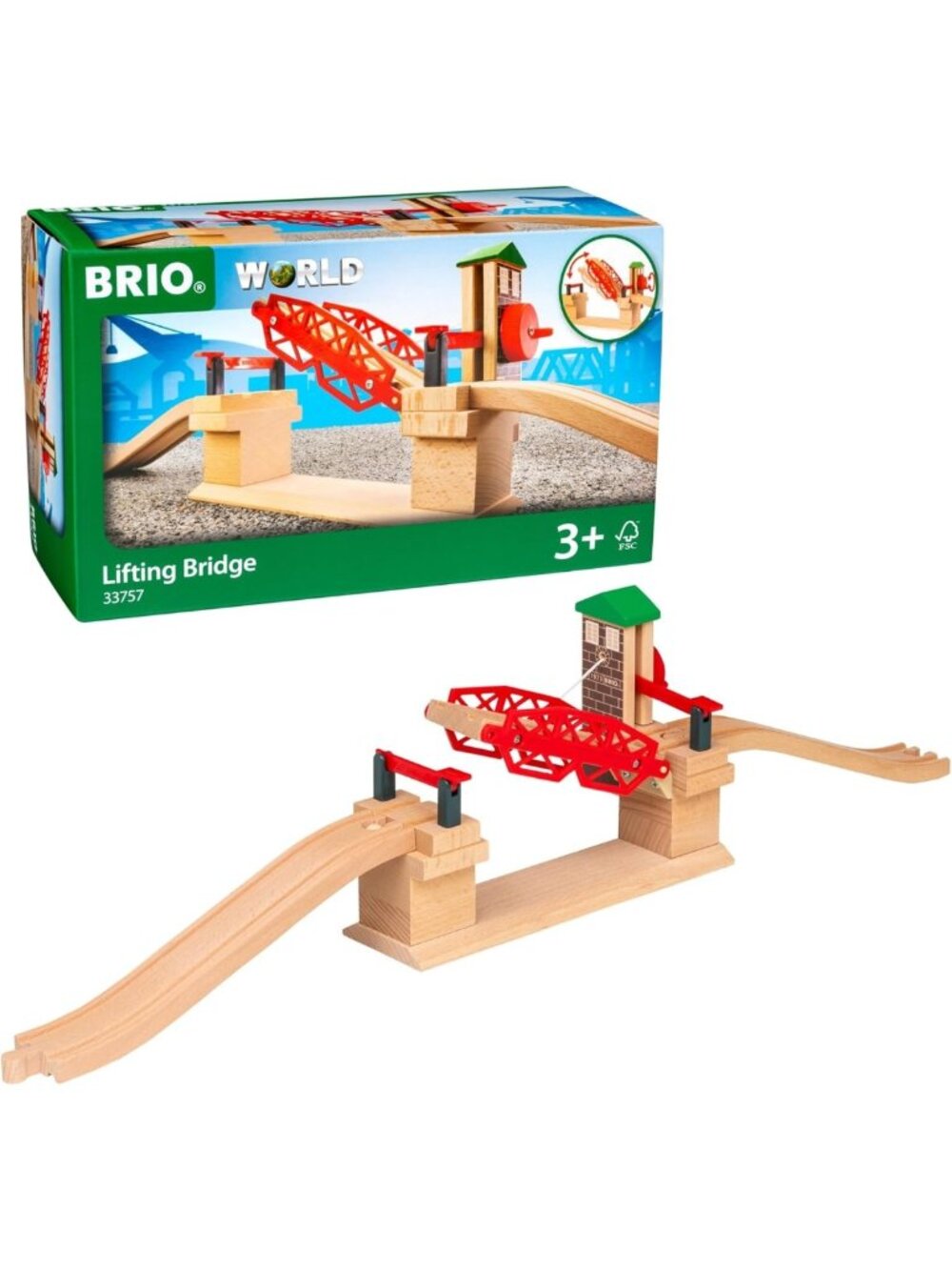 Wooden Lifting Bridge Train Accessory - Moveable, Compatible with All Sets